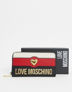 Кошелек с сердцем Love Moschino-Черный