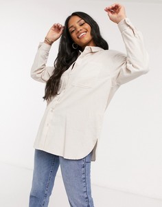 Бежевая вельветовая oversized-рубашка Pimkie-Бежевый