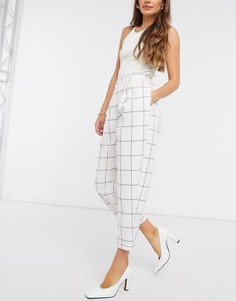 Брюки в клетку Topshop-Мульти
