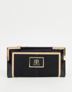 Черный кошелек с металлическими уголками River Island