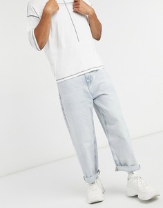 Синие широкие джинсы в стиле 90-х Bershka-Синий
