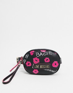 Черная сумка-кошелек на пояс с губами Love Moschino-Черный