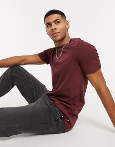 Бордовая футболка с круглым вырезом Jack & Jones Essentials-Красный