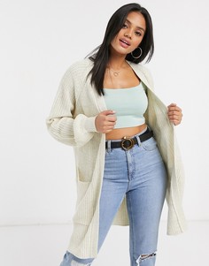 Бежевый кардиган в стиле oversized без застежки Stradivarius