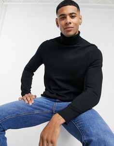 Черная водолазка из органического хлопка Burton Menswear-Черный