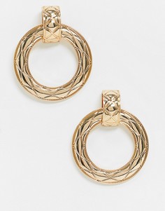Золотистые фактурные серьги ASOS DESIGN-Золотой