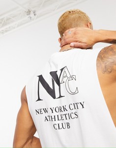 Белая свободная майка с принтом ASOS DESIGN-Белый