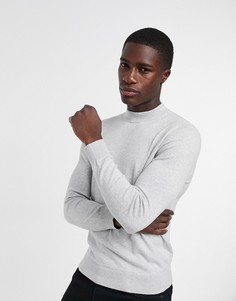 Светло-серая водолазка из органического хлопка Burton Menswear-Серый