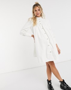 Платье цвета слоновой кости с воротником-оборкой ASOS DESIGN Maternity-Кремовый