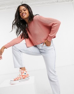 Розовый джемпер с воротом в рубчик Cotton:On