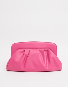Ярко-розовый дутый клатч ASOS DESIGN