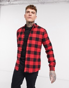 Рубашка в красную клетку River Island-Красный