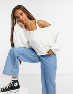 Трикотажный топ цвета слоновой кости FreePeople-Кремовый