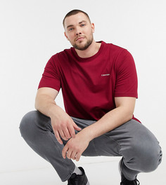 Бордовая футболка с логотипом на груди Calvin Klein Big and Tall-Красный