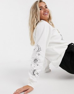 Светло-бежевый свитшот с принтом луны Topshop-Кремовый