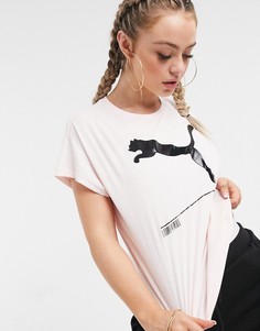 Розовая футболка с логотипом Puma-Розовый