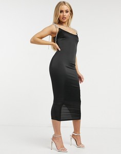 Черное платье миди со стразами Missguided-Черный