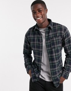 Зеленая рубашка в клетку Selected Homme-Зеленый