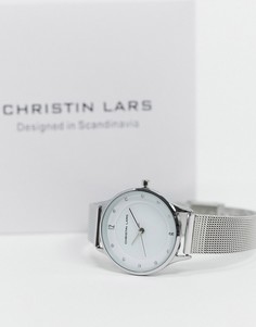 Серебристые часы с белым циферблатом Christin Lars-Серебряный