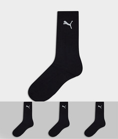 Комплект из 3 пар черных носков Puma-Черный