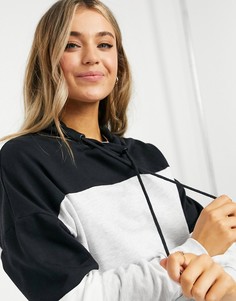 Худи черного цвета в стиле колор блок New Look-Черный