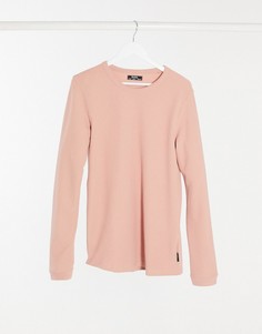 Розовый джемпер с круглым вырезом Bershka