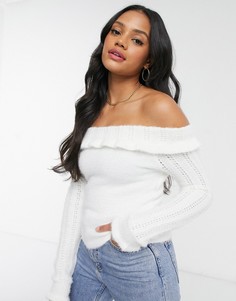 Кремовый джемпер с открытыми плечами Miss Selfridge