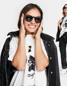 Черные круглые солнцезащитные очки унисекс ASOS DESIGN CIRCULAR-Черный