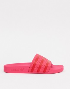 Розовые шлепанцы adidas Originals adilette-Белый