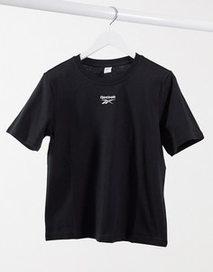 Черная футболка с логотипом Reebok-Черный