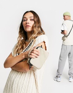 Круглая светло-бежевая сумка через плечо ASOS DESIGN-Светло-бежевый