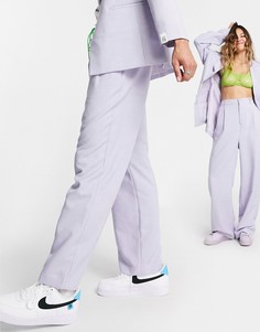 Брюки лавандового цвета в стиле унисекс ASOS DESIGN-Фиолетовый