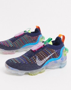 Синие/разноцветные кроссовки Nike Vapormax 2020 Flyknit-Синий