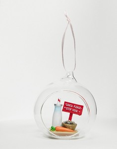 Новогодний шар на елку с надписью "Santa Please Stop Here" Sass & Belle-Мульти