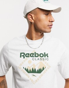 Белая футболка с принтом Reebok Classics-Белый