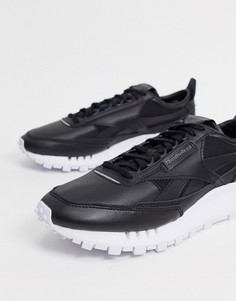 Черные кожаные кроссовки Reebok Classic-Черный