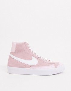 Розовые/белые кроссовки Nike Blazer Mid 77-Розовый
