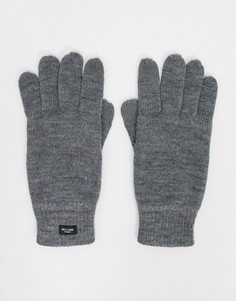 Серые вязаные перчатки Only & Sons-Серый