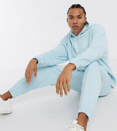 Голубое oversized-худи с фиксируемым капюшоном и контрастной строчкой от комплекта ASOS DESIGN-Синий