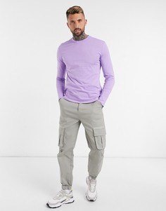 Фиолетовый лонгслив с круглым вырезом ASOS DESIGN