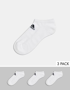 Набор из 3 пар белых носков до щиколотки adidas-Белый