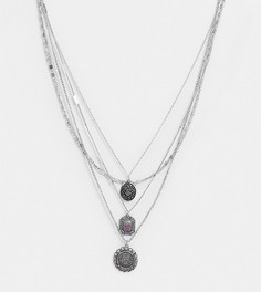 Многорядное серебристое ожерелье Reclaimed Vintage inspired-Серебряный