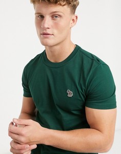 Темно-зеленая узкая футболка с логотипом в виде зебры PS Paul Smith-Зеленый