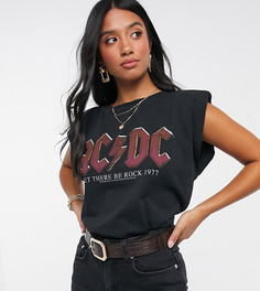 Футболка с принтом "ACDC" ASOS DESIGN Petite-Черный