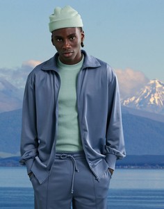 Трикотажная куртка с воротником-стойкой ASOS 4505-Синий