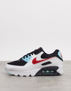 Кроссовки с белыми, красными и синими вставками Nike Air Max 90-Белый