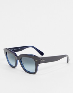 Солнцезащитные очки в синей оправе в стиле ретро Rayban-Синий