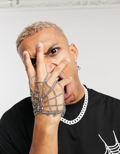 Серебристый браслет в виде паутины ASOS DESIGN halloween-Серебряный