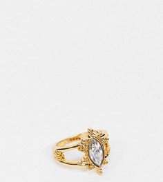 Кольцо с покрытием 14-каратным золотом с камнем Reclaimed Vintage inspired-Золотой