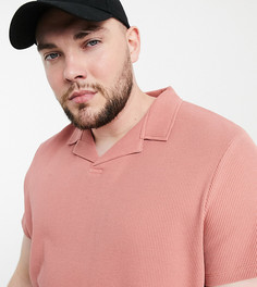 Розовая футболка-поло с отложным воротником ASOS DESIGN Plus-Розовый